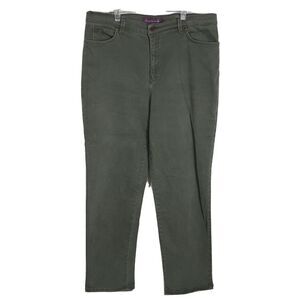 Gloria Vanderbilt Womens Jeans Size 16 Amanda Green Denim Stretch Straight Leg